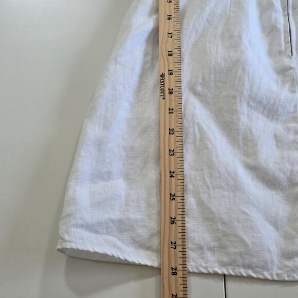 Reformation Linen Mini Dress Sz 2 White Smoked Back Lined Sleeveless Monochrome - Picture 7 of 15